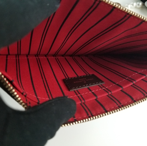 LOUIS VUITTON Neverfull Pouch GM Damier Ebene Print - Picture 3 of 16